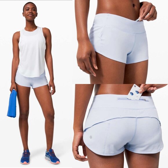 Lululemon Speed Up Shorts Light Blue Size 12 Regular 2020 Style W7AO6R Running - Picture 11 of 11